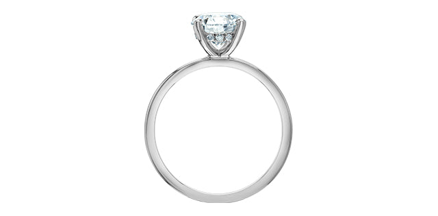 Diamond Evolution 14kw 0.70ct LG Round Cut Hidden Halo Engagement Ring 0.76tdw
