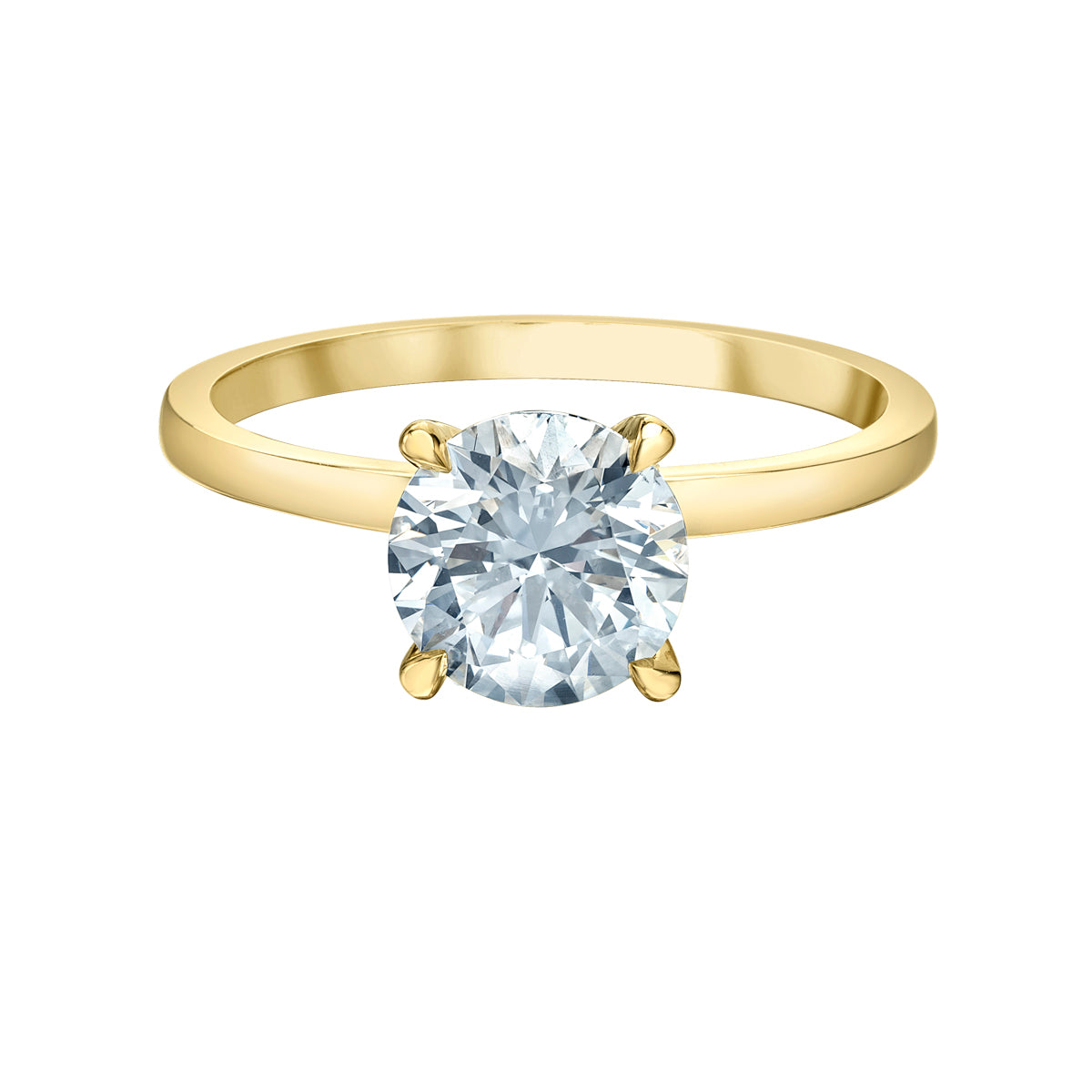 Diamond Evolution 14ky 0.70ct LG Round Cut Hidden Halo Engagement Ring 0.76tdw