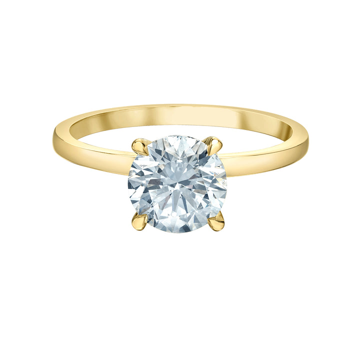 Diamond Evolution 14ky 0.70ct LG Round Cut Hidden Halo Engagement Ring 0.76tdw