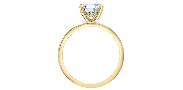 Diamond Evolution 14ky 0.70ct LG Round Cut Hidden Halo Engagement Ring 0.76tdw