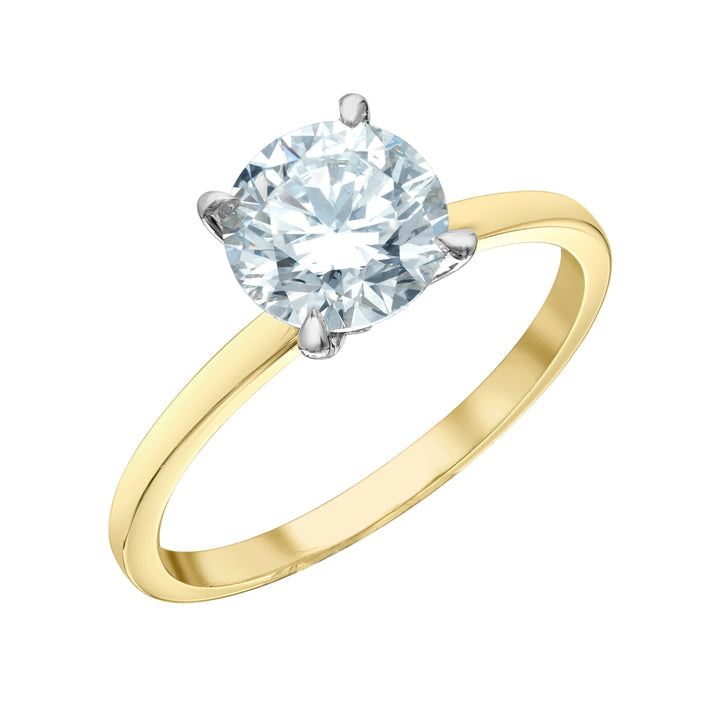 Diamond Evolution 14ky 0.70ct LG Round Cut Hidden Halo Engagement Ring 0.74tdw