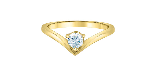 Diamond Evolution 10ky 0.30ct LG round Cut Chevron Ring