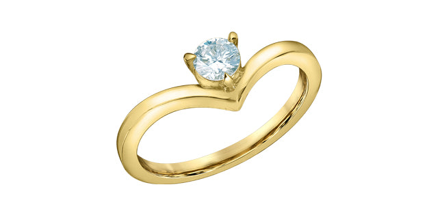 Diamond Evolution 10ky 0.30ct LG round Cut Chevron Ring