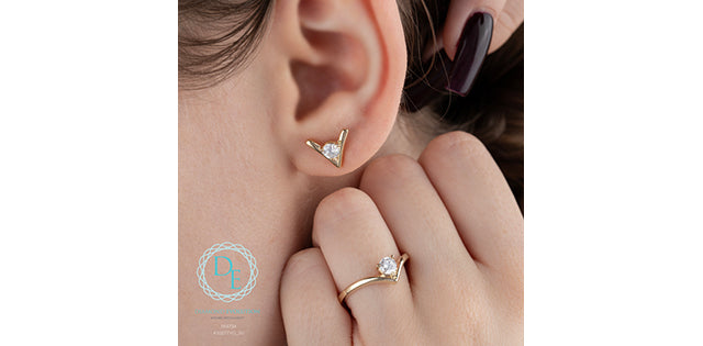 Diamond Evolution 10ky 0.30ct LG round Cut Chevron Ring