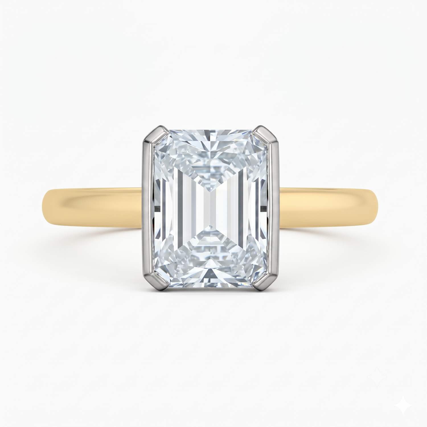 Diamond Evolution 14k Gold 2.10ctw Radiant Lab-Grown Semi-Bezel Engagement Ring