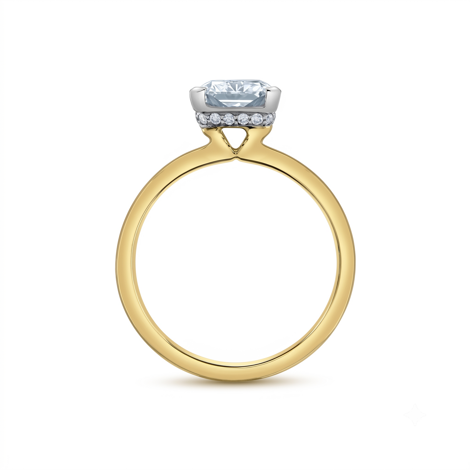 Diamond Evolution 14k Gold 2.10ctw Radiant Lab-Grown Semi-Bezel Engagement Ring