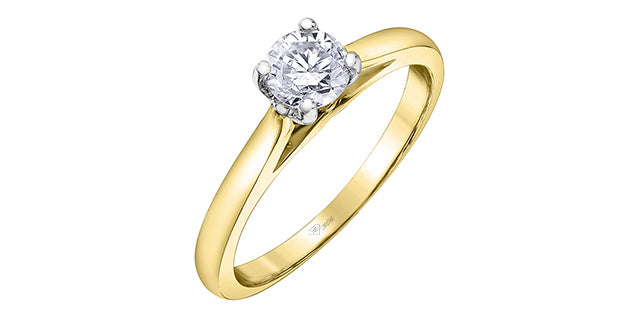 14 k Solitaire Engagement Ring,