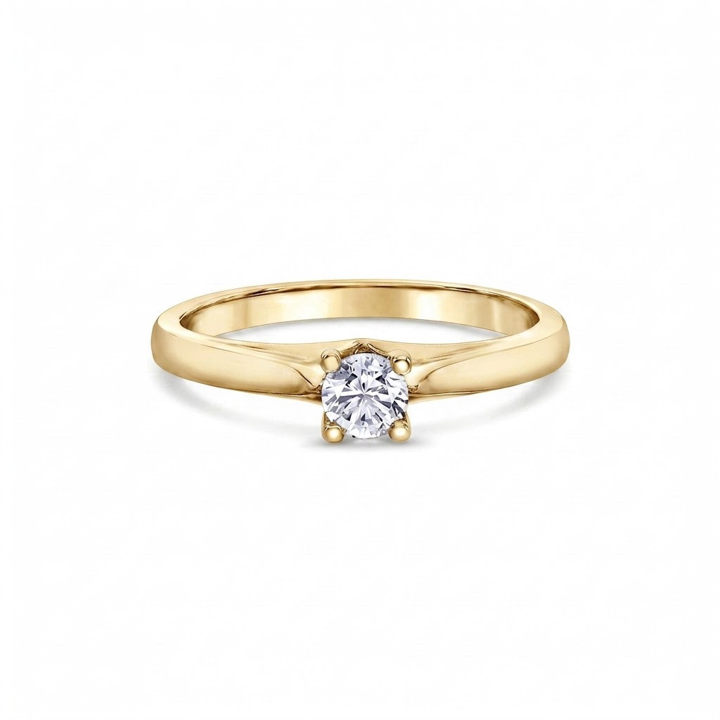 I Am Canadian 14k Yellow Gold Diamond Solitaire Ring