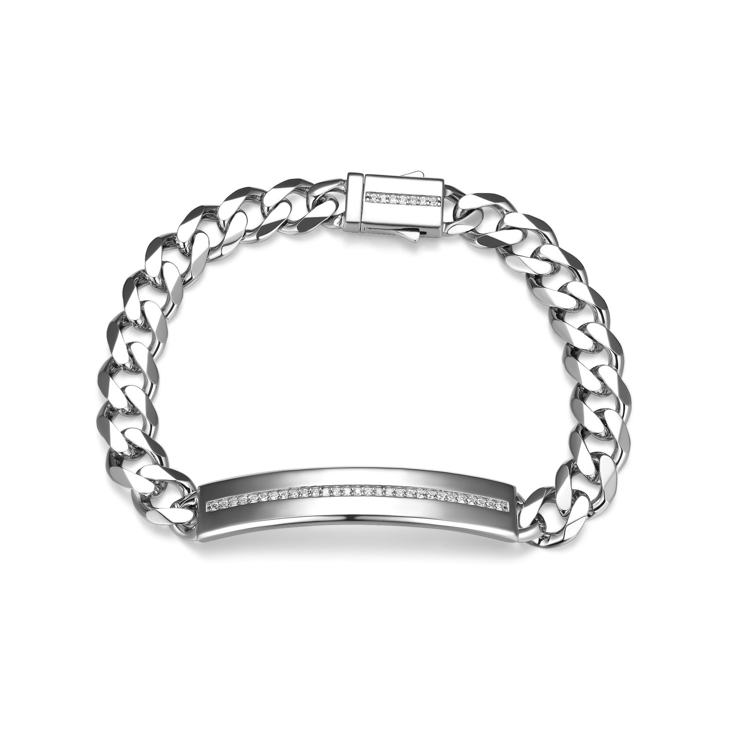 FINAL SALE- ETHOS Silver White Sapphires Bracelet, 8.5"