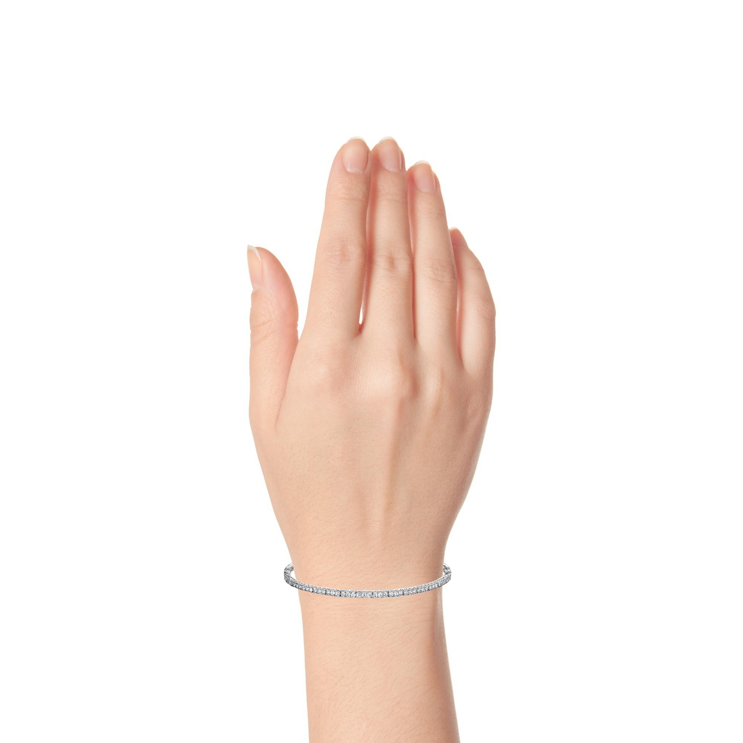 2.5MM CZ & Silver Tennis Bracelet, 6.75"