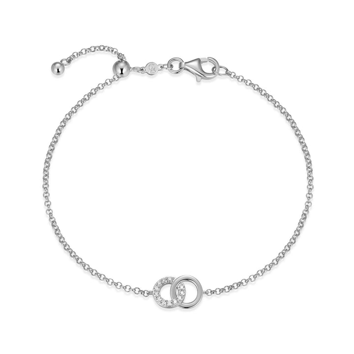 "M" Lab-Created Diamond Interlocking Circles Bracelet