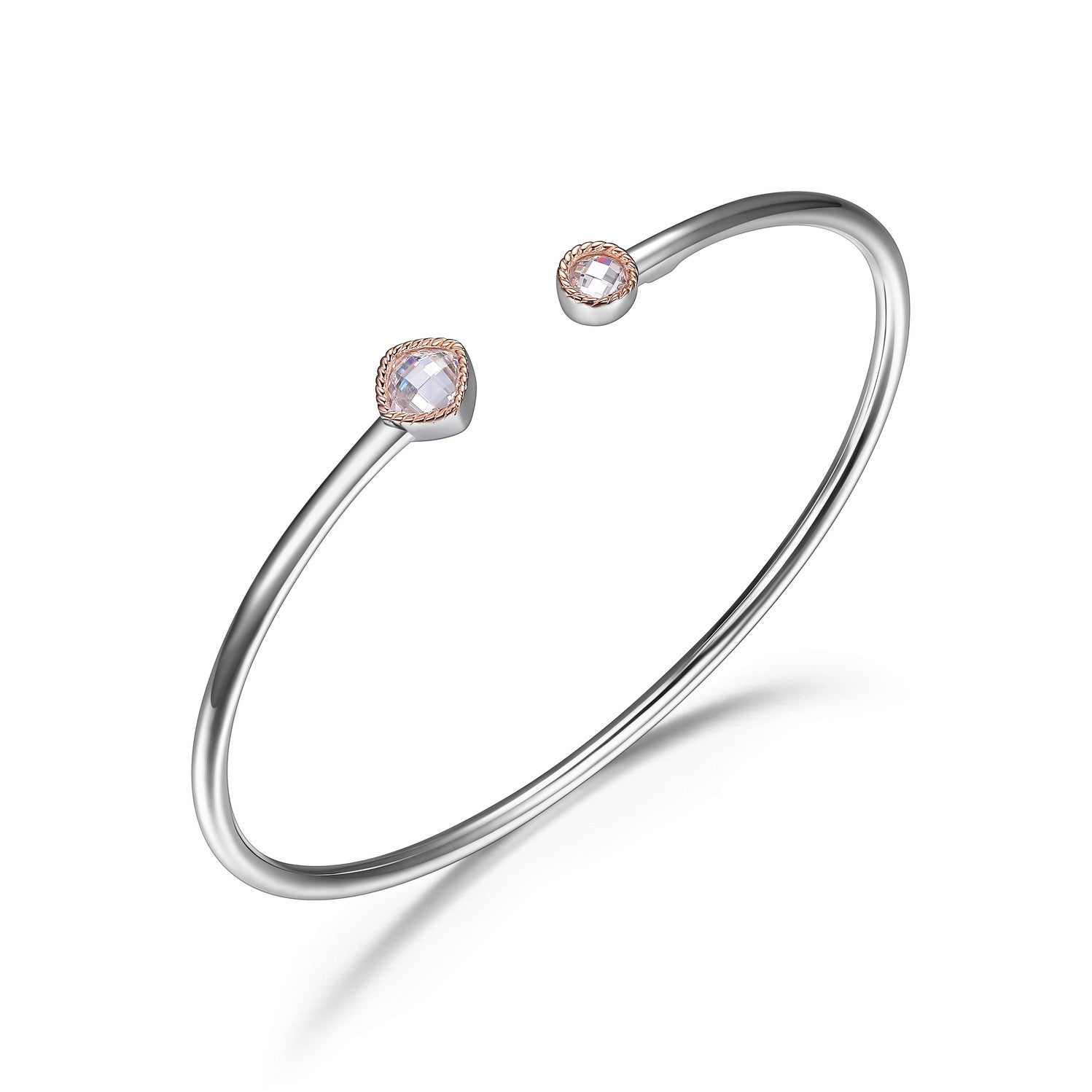 ELLE Two Tone Cuff Bangle, 6.75"