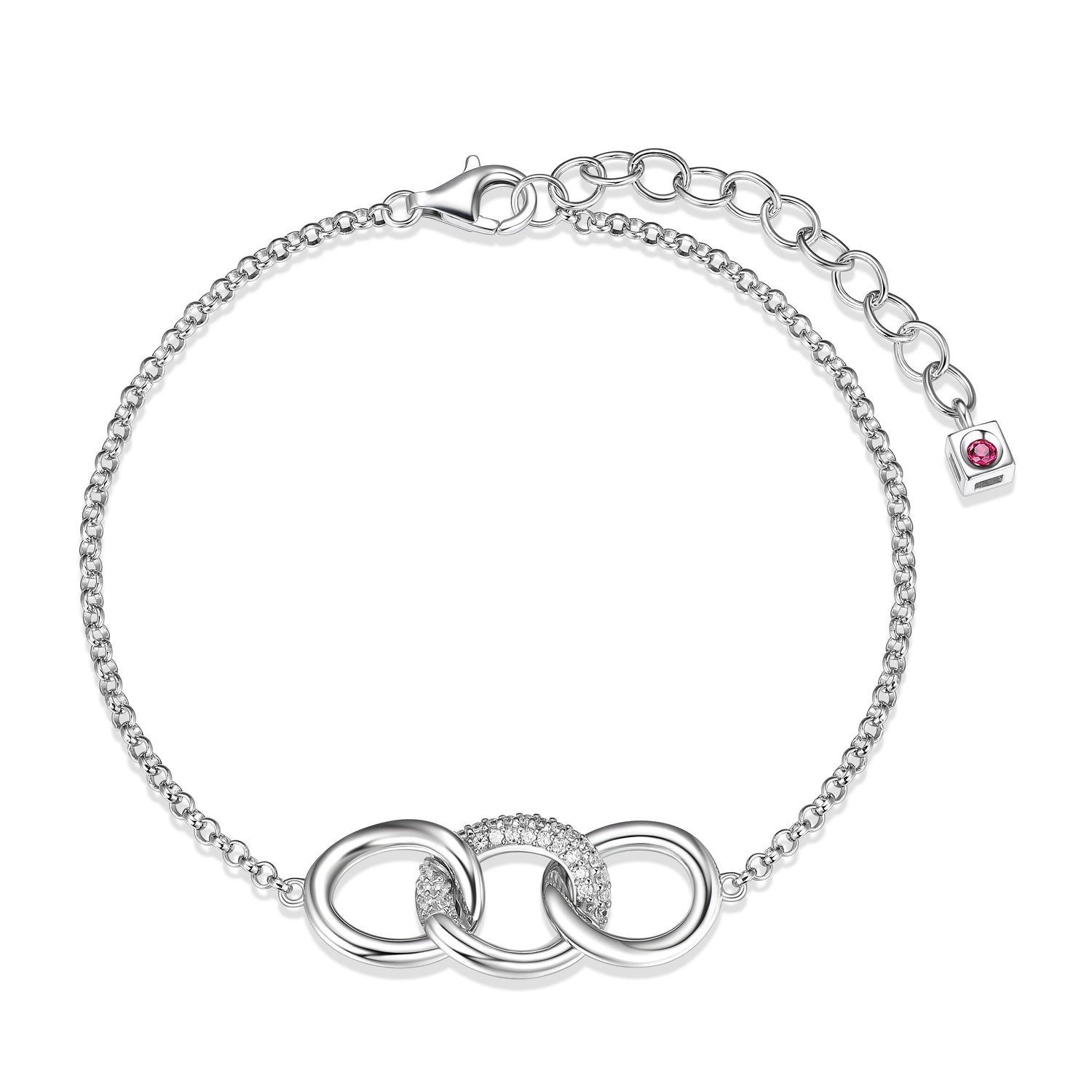 ELLE "Caramel" Interlocking Oval Link & Pavé CZ Bracelet