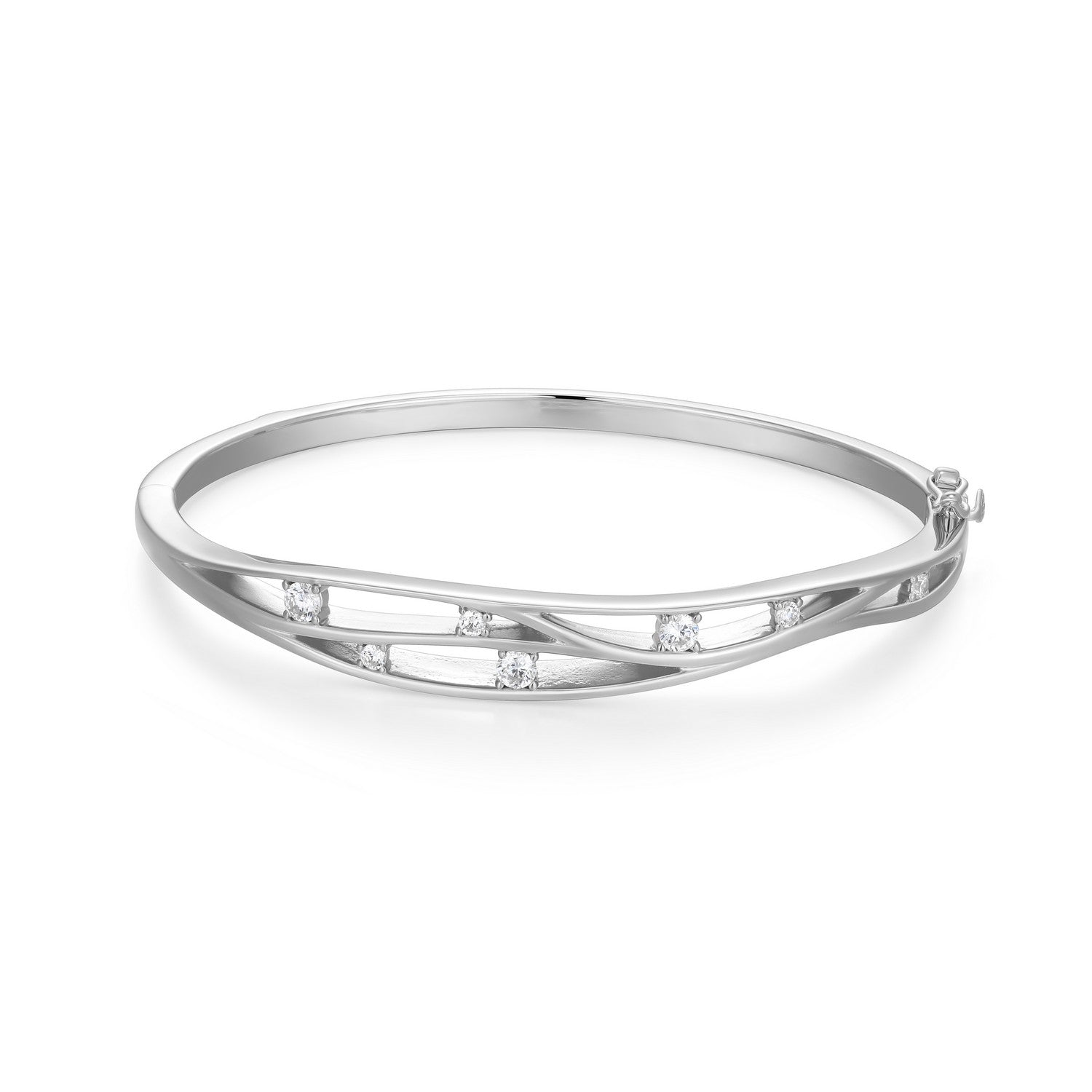 Wavy Hinged Bangle