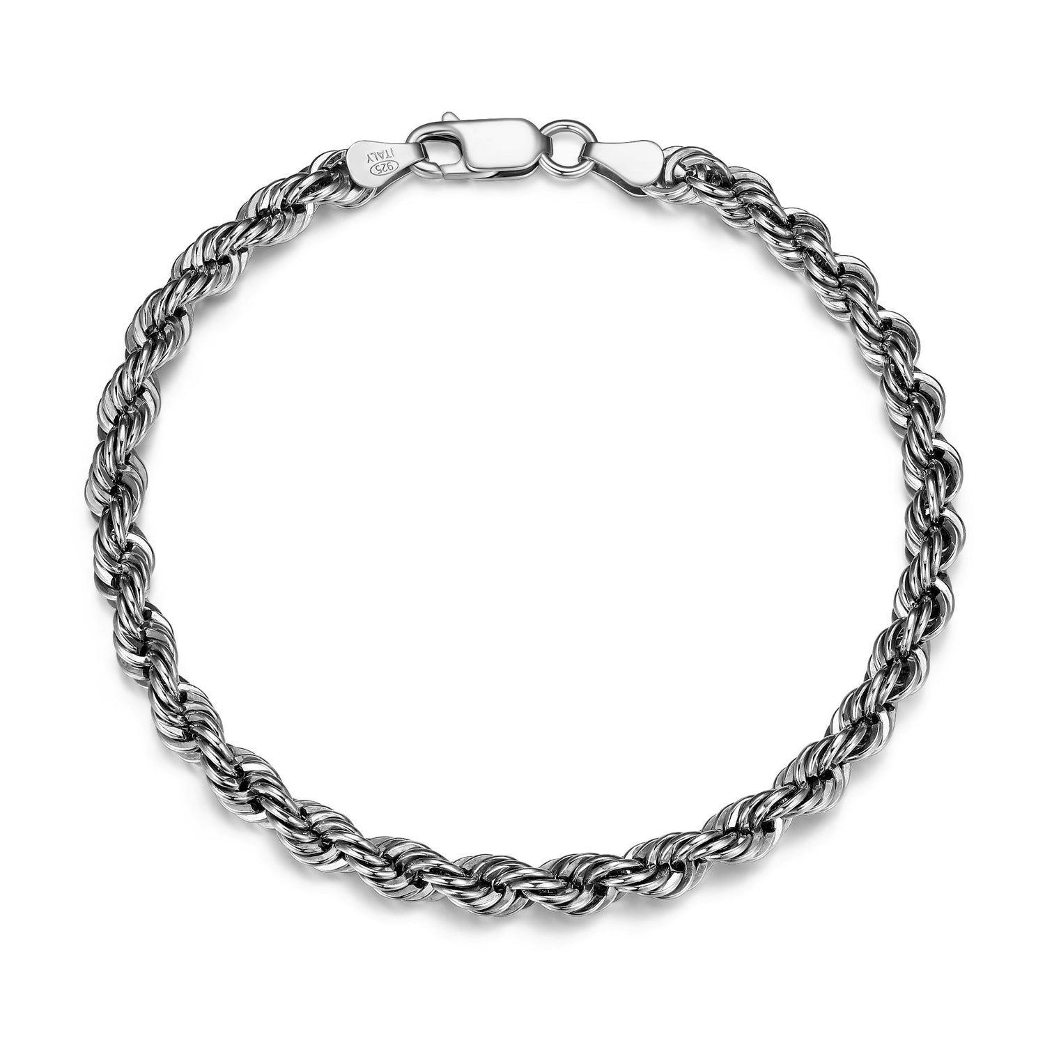 ETHOS Silver Rope Bracelet, 8.5"