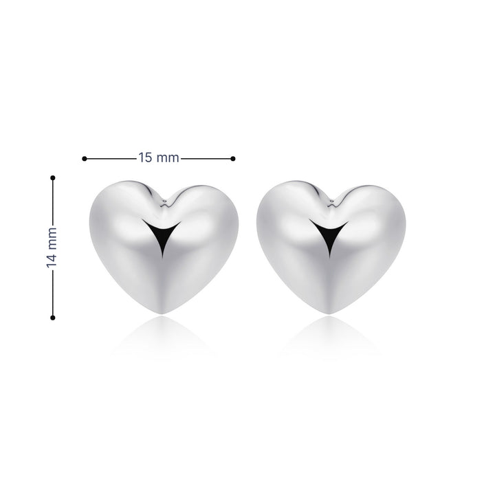 Puff Heart Stud Earrings
