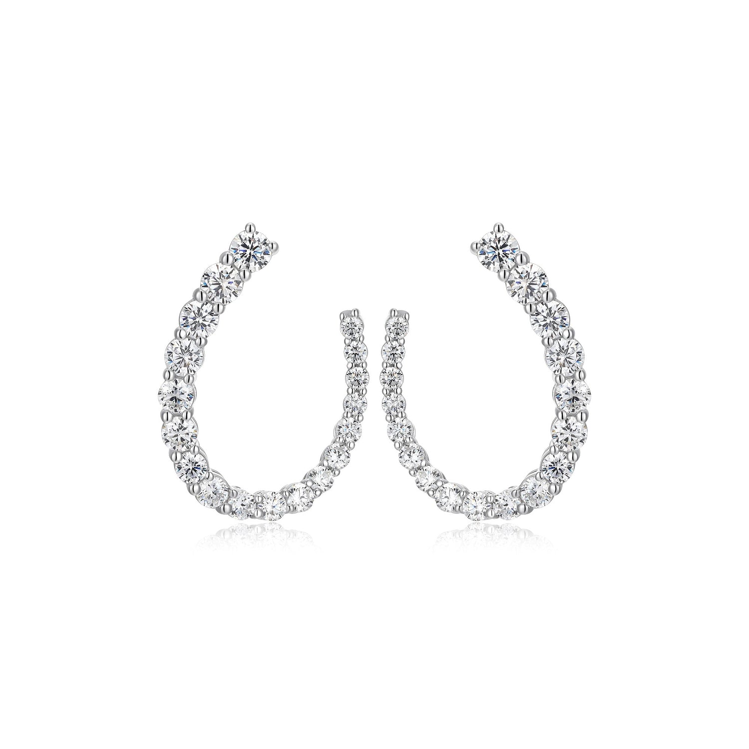 Reign Sterling Silver U-Shaped Earrings