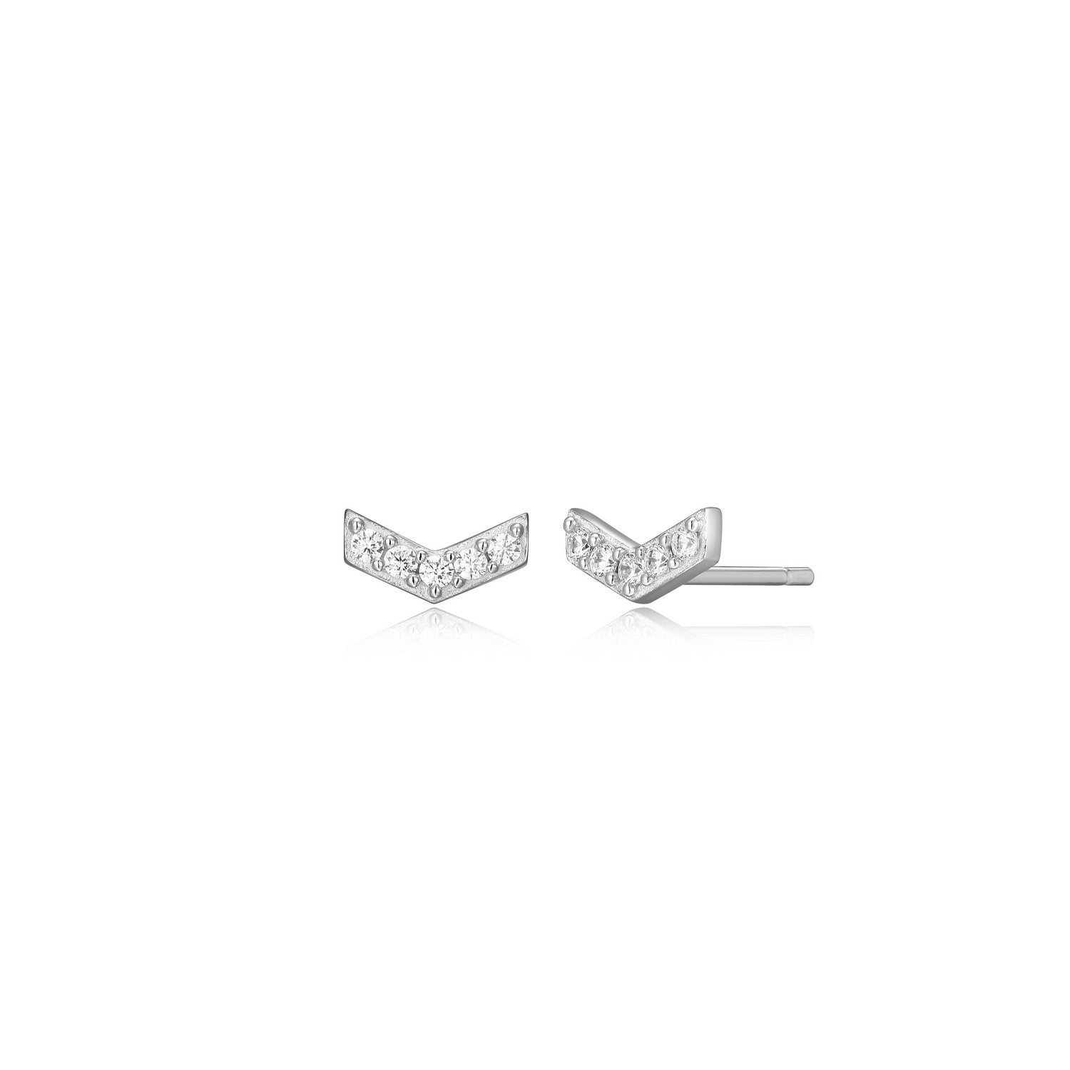 V-stud Earrings, 0.10tdw
