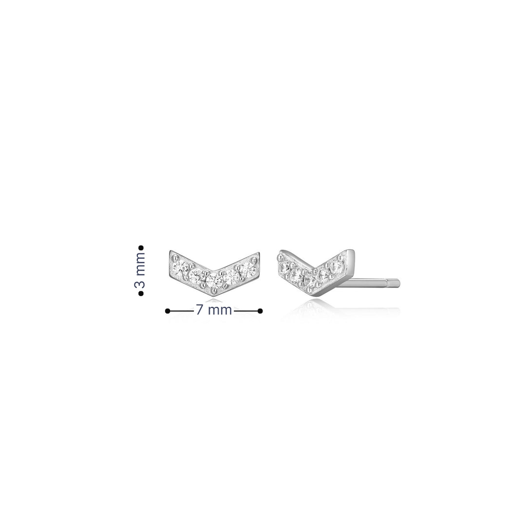 V-stud Earrings, 0.10tdw