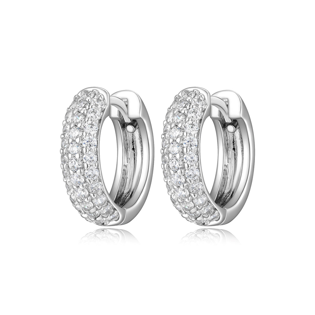 Hoop Earrings with CZ Accents