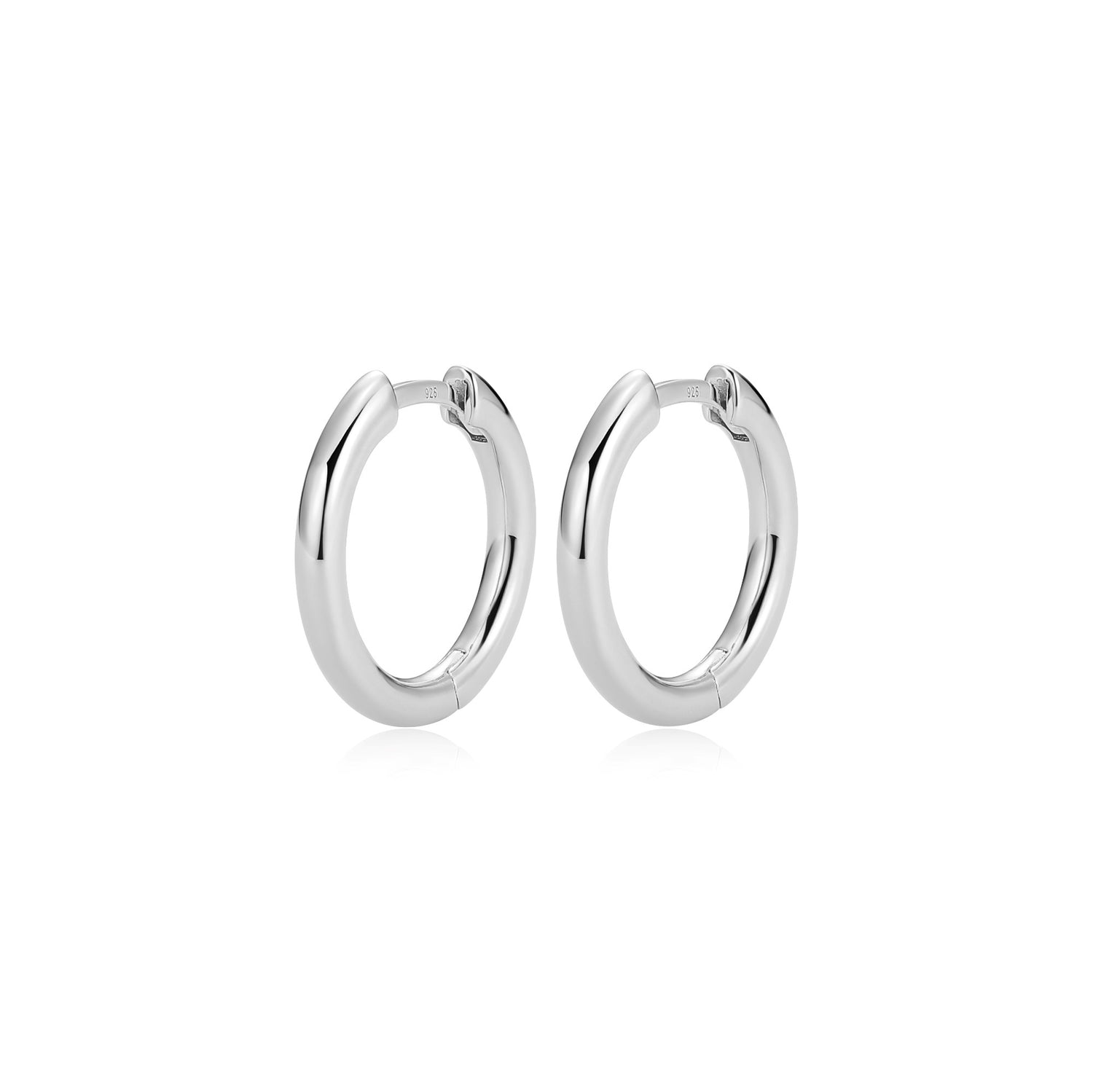 Sterling Silver High Polish Tube Huggie Hoop Earrings