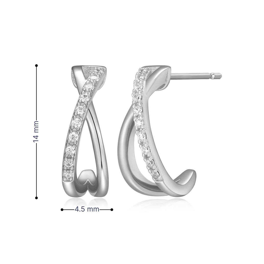 "M" Lab-Created Diamond Criss-Cross Half Hoops