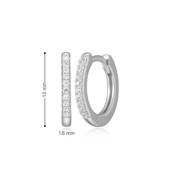 "M" Lab-Created Diamond 13mm Half-Eternity Huggies