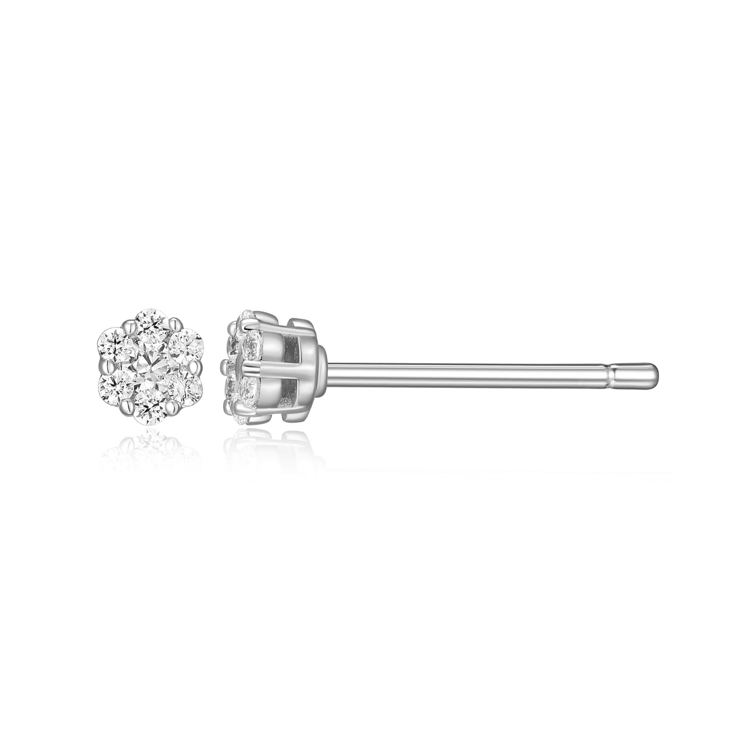 Lab-Grown Diamond Cluster Stud Earrings