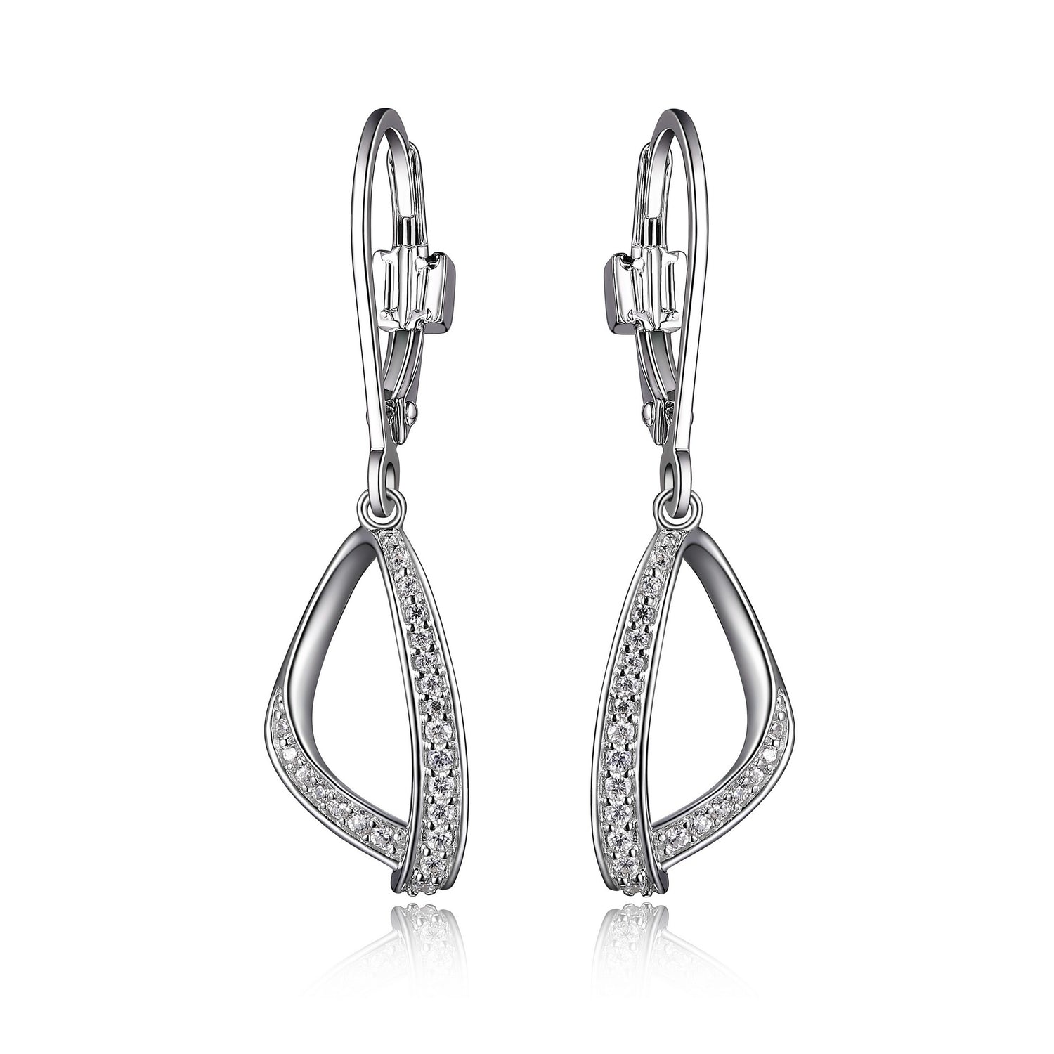 Drop Earrings with CZ Accents