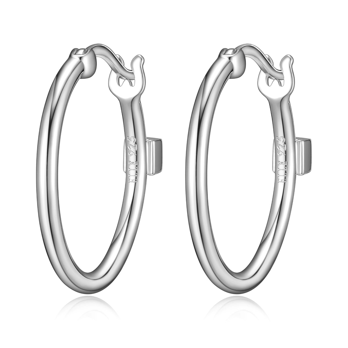 ELLE "Lyra" Sterling Silver 20mm Round Hoop Earrings