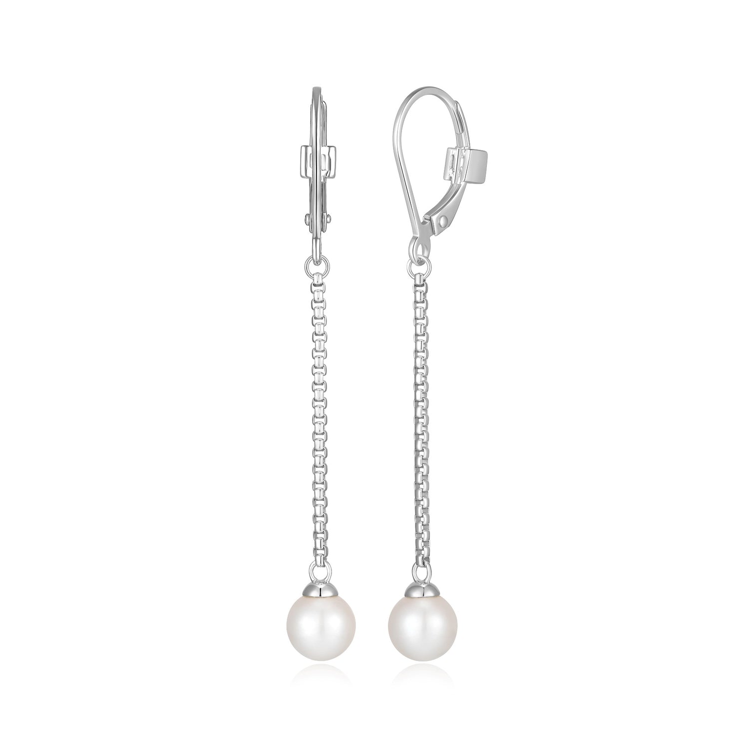White Pearl Drop Earrings