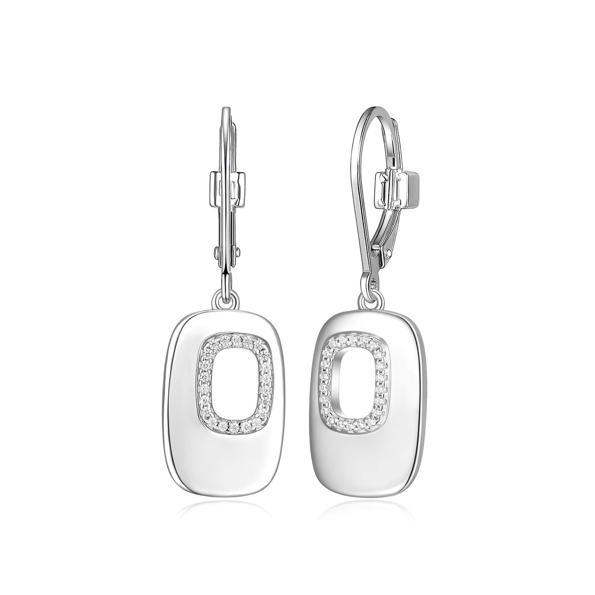 ELLE "LOOKOUT" Sterling Silver Rectangle Drop Earrings