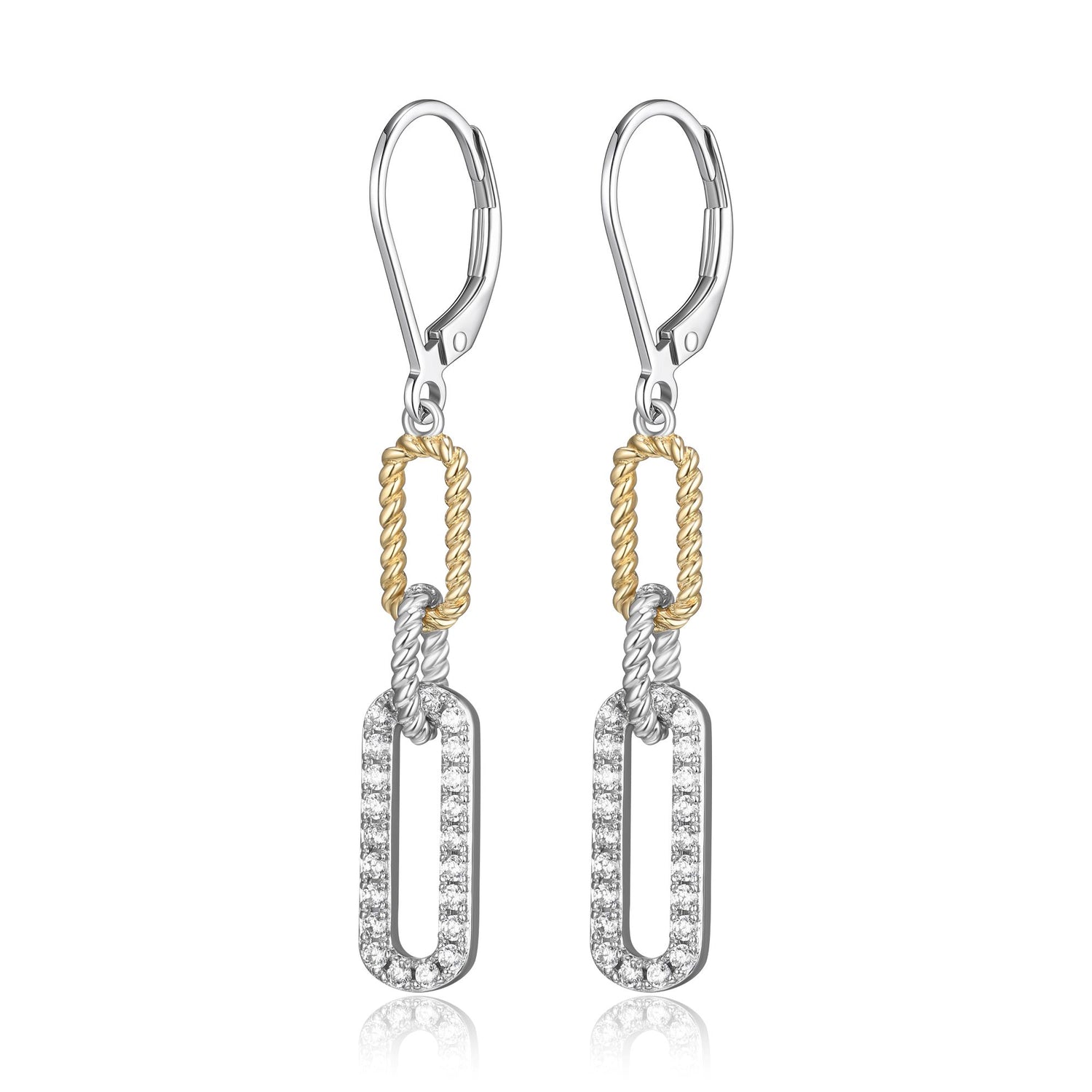 Paperclip Link Dangle Earrings.