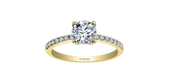 14k Canadian Diamond Engagement Ring,