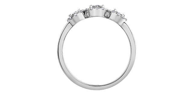 10K Multi Halo 3 stone Engagement Ring,
