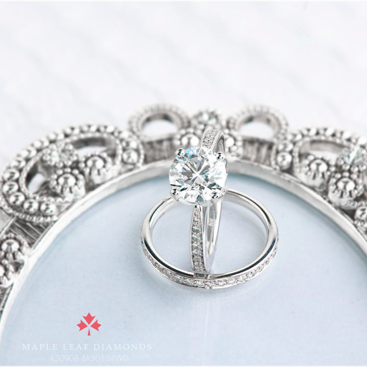 18k Maple Leaf Diamonds Eternal Flames Engagement Ring