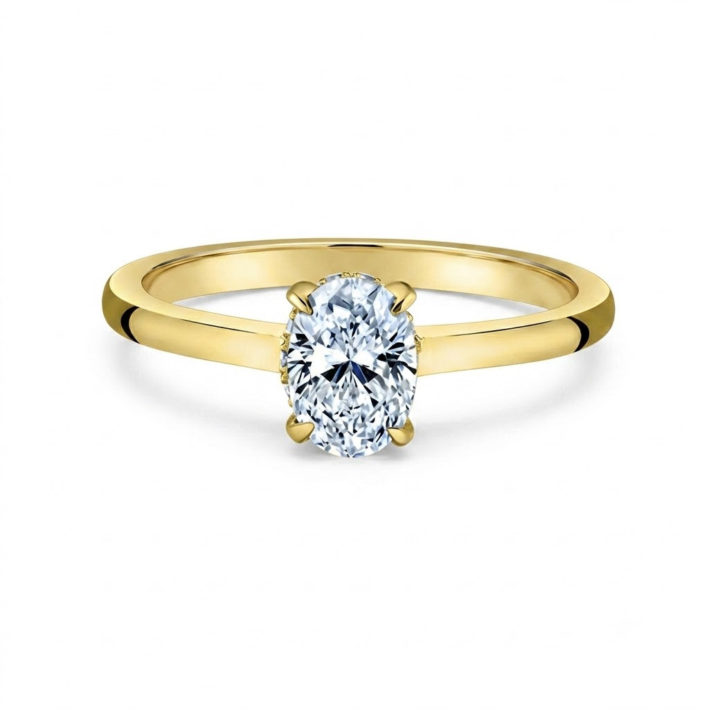 Maple Leaf Diamonds 14k Gold Oval Hidden Halo Ring, 0.50 ct