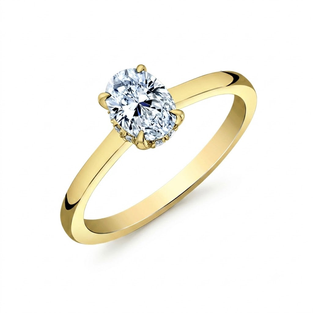 Maple Leaf Diamonds 14k Gold Oval Hidden Halo Ring, 0.50 ct