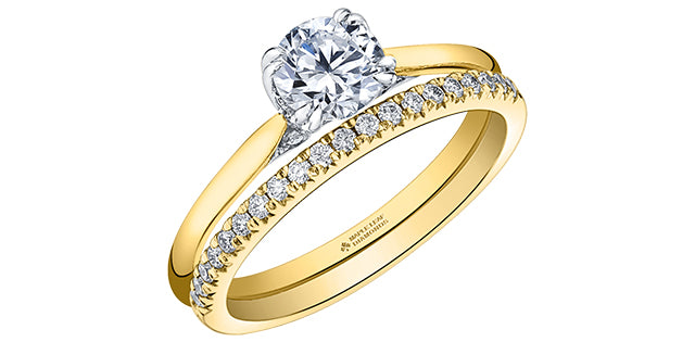 Maple Leaf Diamonds, Tides of Love Collection 18k Yellow & White Gold Solitaire Engagement Ring