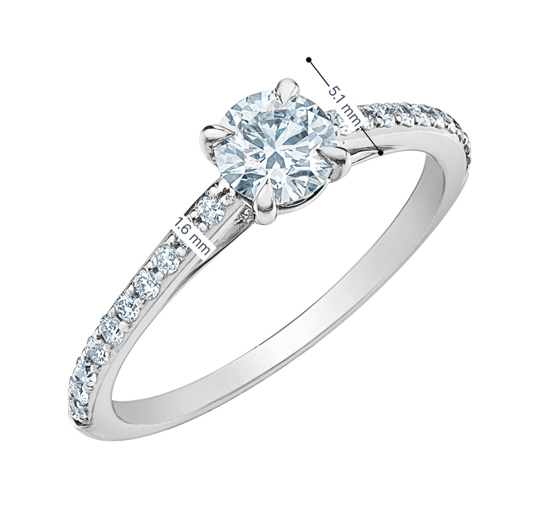 Diamond Evolution 14kw 0.50ct LG Round Cut Multistone Engagement Ring 0.72tdw
