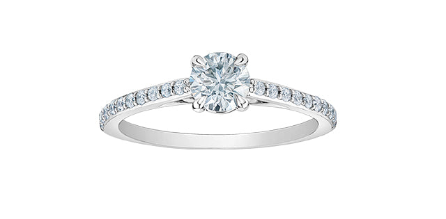 Diamond Evolution 14kw 0.50ct LG Round Cut Multistone Engagement Ring 0.72tdw
