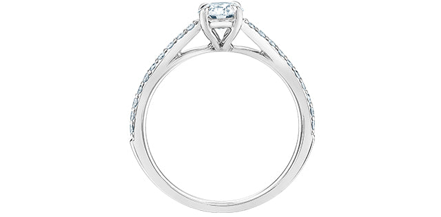 Diamond Evolution 14kw 0.50ct LG Round Cut Multistone Engagement Ring 0.72tdw
