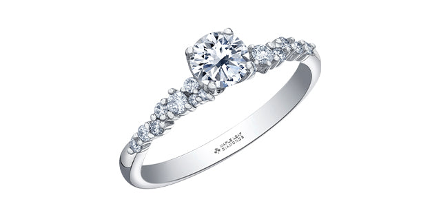 18k Maple Leaf Diamonds Eternal Flames Engageemnt ring