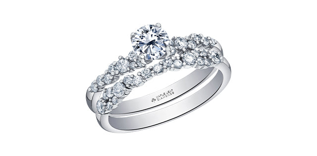 18k Maple Leaf Diamonds Eternal Flames Engageemnt ring