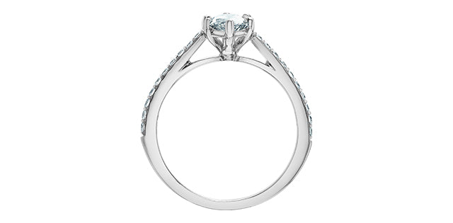 Diamond Evolution 14kw 1.07ct LG Pear Cut Hidden Halo Engagment ring 1.13tdw