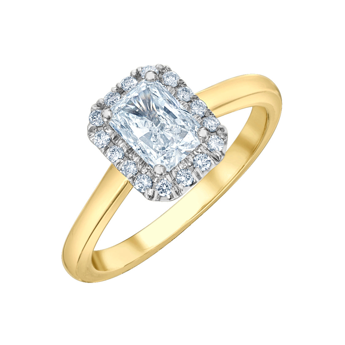 14k yellow gold Lab Grown Halo