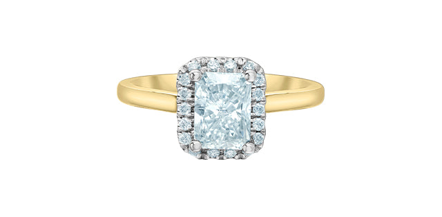 14k yellow gold Lab Grown Halo