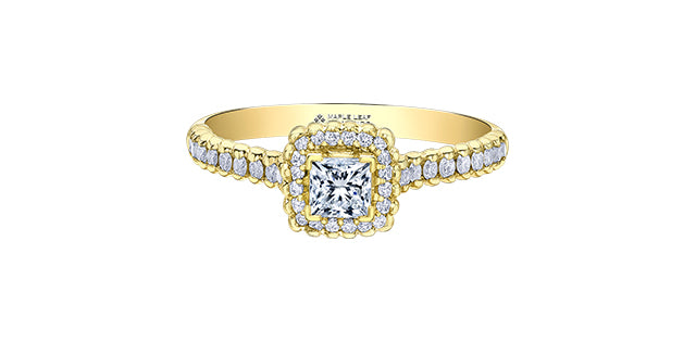 14k Maple Leaf Diamonds Eternal Flames Engagement Ring,