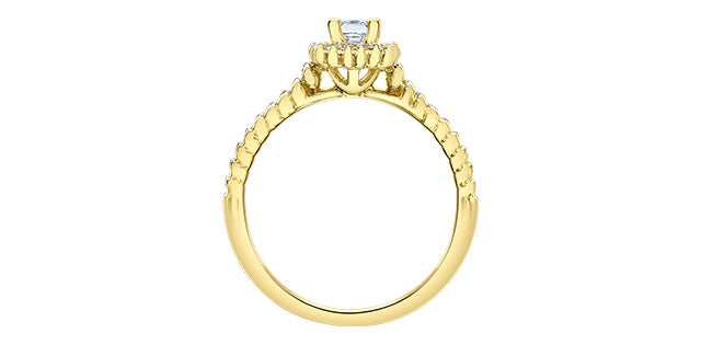 14k Maple Leaf Diamonds Eternal Flames Engagement Ring,