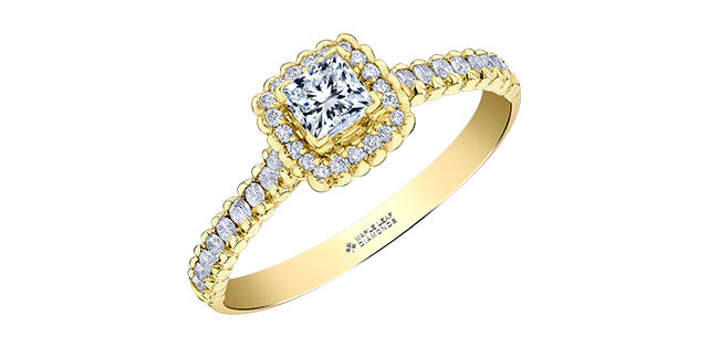 14k Maple Leaf Diamonds Eternal Flames Engagement Ring,